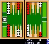 Backgammon gameplay screenshot on GBC