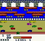 Frogger gameplay screenshot on GBC