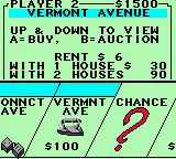Monopoly gameplay screenshot on GBC