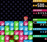 Mr. Driller gameplay screenshot on GBC