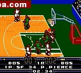 NBA in the Zone 2000 gameplay screenshot on GBC