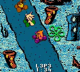 Nicktoons Racing gameplay screenshot on GBC