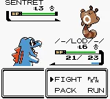 Pokémon Silver gameplay screenshot on GBC