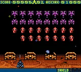 Space Invaders gameplay screenshot on GBC