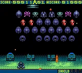 Space Invaders gameplay screenshot on GBC