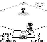 Baseball gameplay screenshot on Game Boy