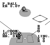 Bases Loaded gameplay screenshot on Game Boy