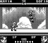 Battle Arena Toshinden gameplay screenshot on Game Boy