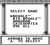 Boggle Plus gameplay screenshot on Game Boy
