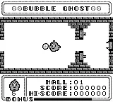 Bubble Ghost gameplay screenshot on Game Boy