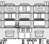 Burgertime Deluxe gameplay screenshot on Game Boy