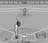 Frank Thomas Big Hurt Baseball gameplay screenshot on Game Boy