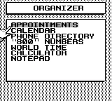 InfoGenius Productivity Pak: Personal Organizer and Phone Book gameplay screenshot on Game Boy