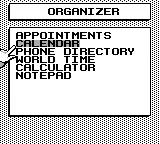 InfoGenius Systems: Personal Organizer with Phone Book gameplay screenshot on Game Boy