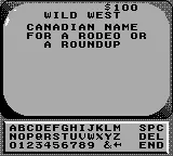 Jeopardy!: Teen Tournament gameplay screenshot on Game Boy