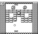 Kirby's Block Ball gameplay screenshot on Game Boy