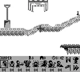 Lemmings 2: The Tribes gameplay screenshot on Game Boy