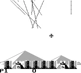 Missile Command gameplay screenshot on Game Boy