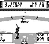 Roger Clemens' MVP Baseball gameplay screenshot on Game Boy