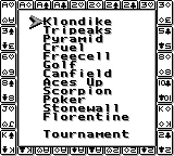 Solitaire FunPak gameplay screenshot on Game Boy