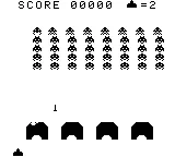 Space Invaders gameplay screenshot on Game Boy
