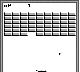 Super Breakout gameplay screenshot on Game Boy