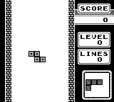 Tetris gameplay screenshot on Game Boy