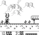 Tiny Toon Adventures 2: Montana's Movie Madness gameplay screenshot on Game Boy