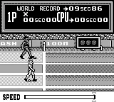 Track & Field gameplay screenshot on Game Boy