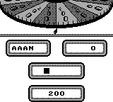 Wheel of Fortune gameplay screenshot on Game Boy