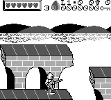 Wizards & Warriors X: The Fortress of Fear gameplay screenshot on Game Boy