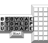 WordZap gameplay screenshot on Game Boy