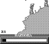 Worms gameplay screenshot on Game Boy