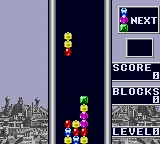 Columns gameplay screenshot on Game Gear