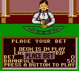 Poker Face Paul's Blackjack gameplay screenshot on Game Gear