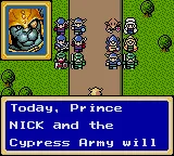Shining Force: The Sword of Hajya gameplay screenshot on Game Gear