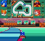 Sonic Drift gameplay screenshot on Game Gear