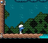 The Smurfs Travel the World gameplay screenshot on Game Gear