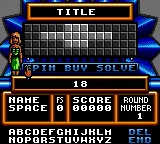 Wheel of Fortune gameplay screenshot on Game Gear