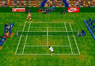 Andre Agassi Tennis gameplay screenshot on Genesis