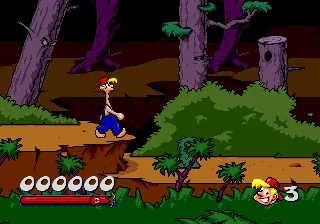Bubba 'n' Stix gameplay screenshot on Genesis