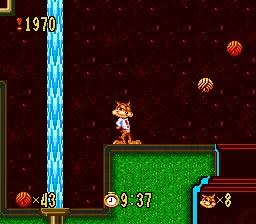Bubsy in: Claws Encounters of the Furred Kind gameplay screenshot on Genesis