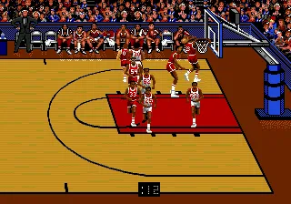 Bulls vs. Blazers and the NBA Playoffs gameplay screenshot on Genesis