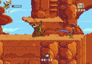 Desert Demolition Starring Road Runner and Wile E. Coyote gameplay screenshot on Genesis