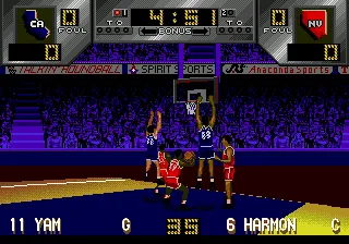 Dick Vitale's "Awesome Baby" College Hoops gameplay screenshot on Genesis