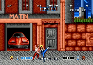 Double Dragon gameplay screenshot on Genesis