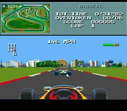 F1 gameplay screenshot on Genesis