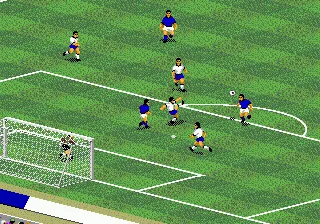 FIFA International Soccer gameplay screenshot on Genesis