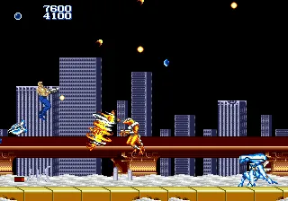 Forgotten Worlds gameplay screenshot on Genesis