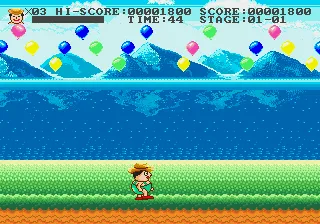 Funny World and Balloon Boy gameplay screenshot on Genesis